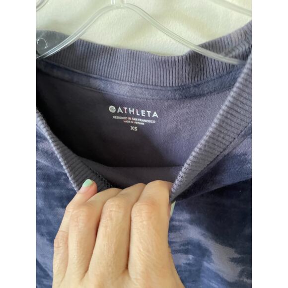 Athleta Crew Neck Tie-Dye Sweatshirt Purple Size XS - Picture 5 of 7